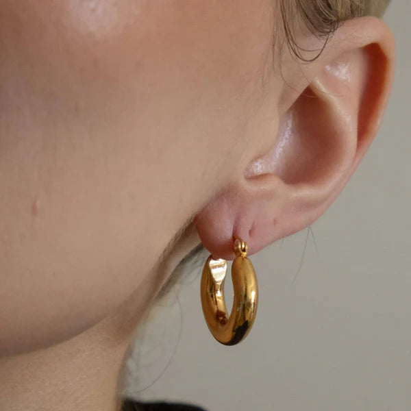 18k Gold Plated Classic Hoop Earrings