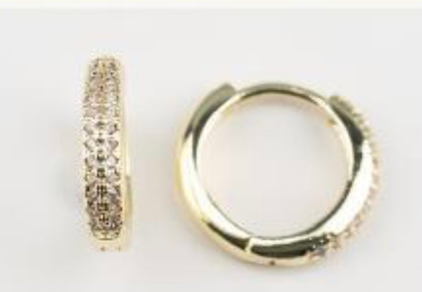 Small gold plated hoop multi cz