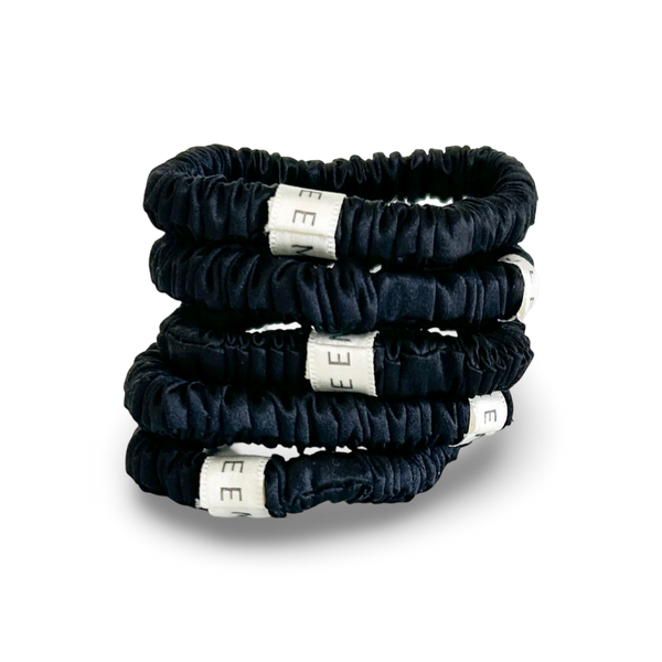 BLACK 100% MULBERRY SILK SCRUNCHIE