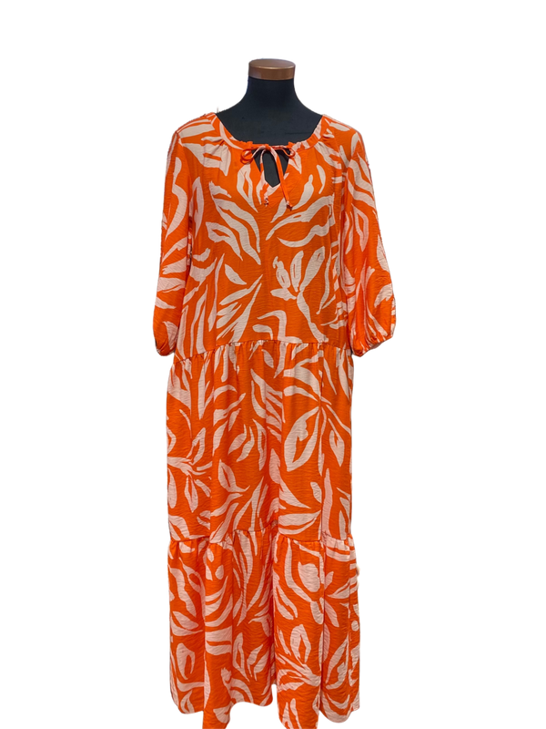 Tara Long Tiered Dress 3/4 Sleeve 2025