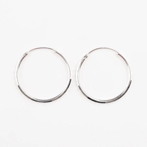 Sterling silver  large round hoop