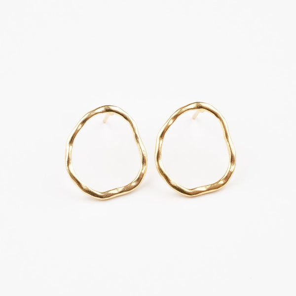Sterling silver gold plated round riffle stud
