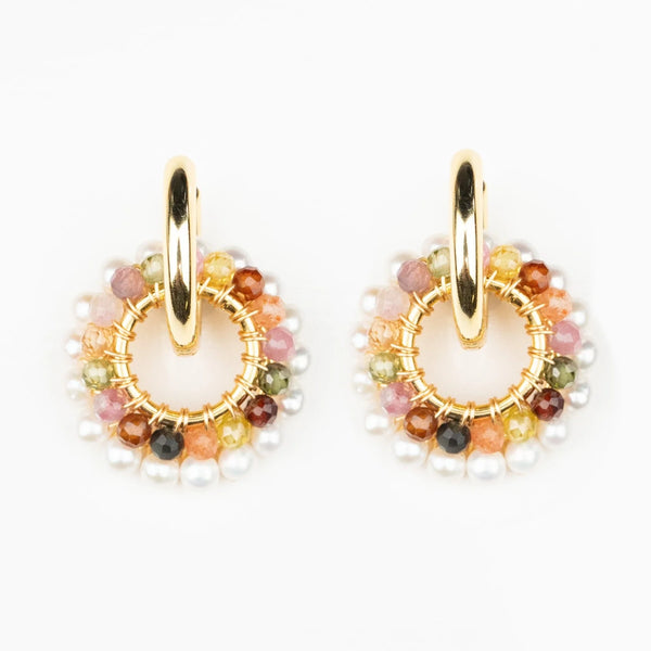 DOUBLE GEM EARRINGS IN TOURMALINE