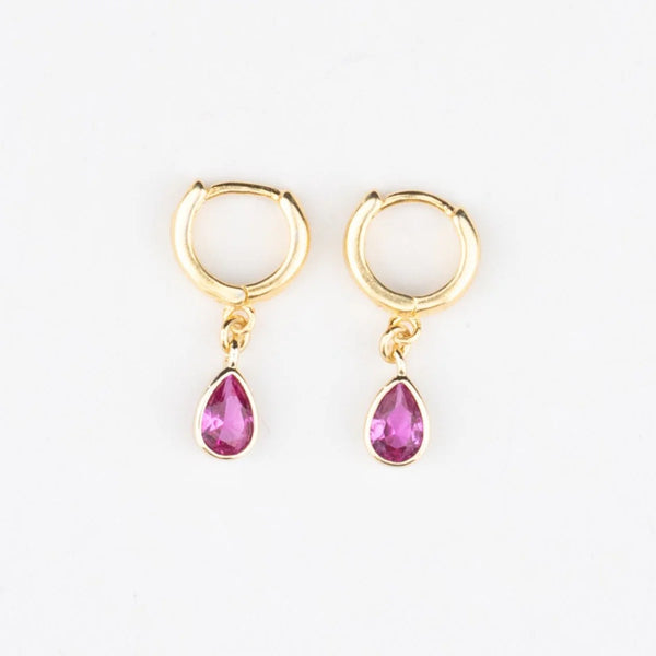 Pink Tourmaline tiny huggies