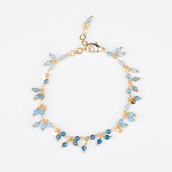 Blue topaz ombre cluster bracelet