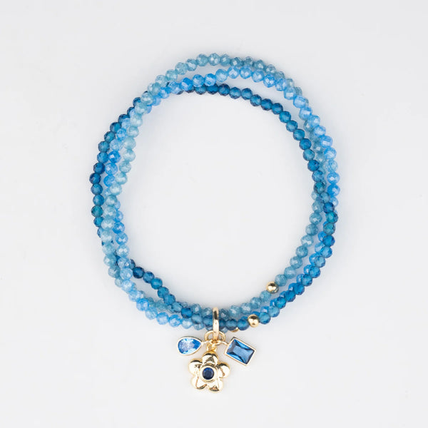 Blue topaz ombre triple stretch bracelet
