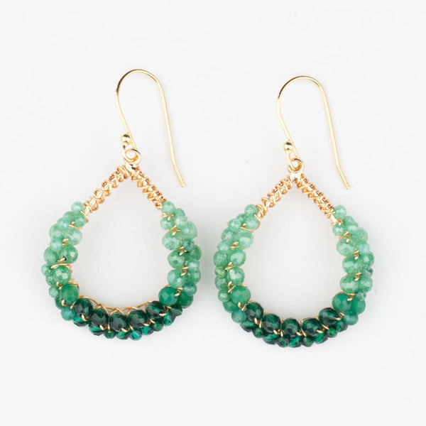 Apatite ombre messy teardrop earring