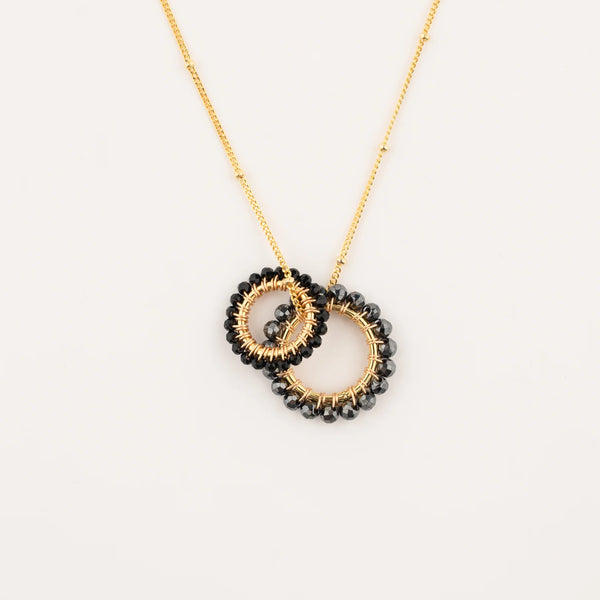Double ring necklace in lolite & labradorite ST