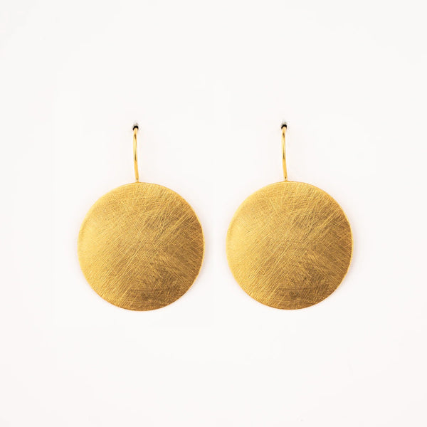 Brushed round earring ST