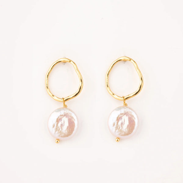 Coin pearl earring ST