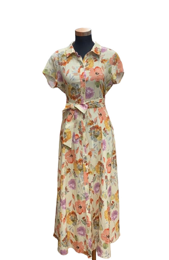 Tessa Shirt Dress- Cap sleeve