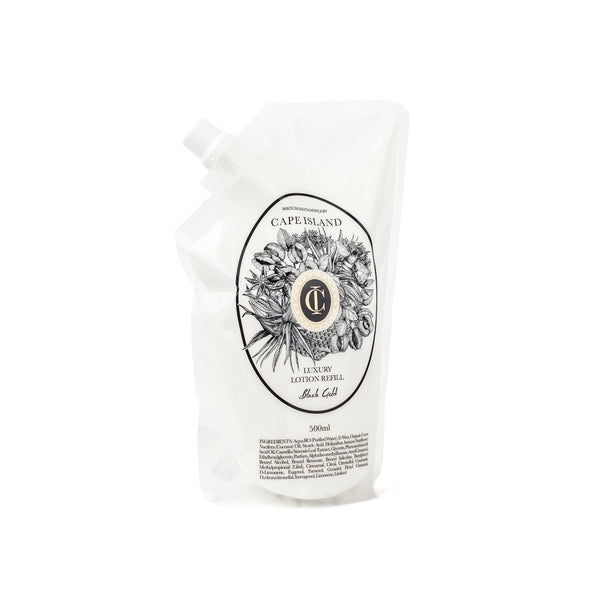 Black Gold Luxury Liquid Lotion refill pouch