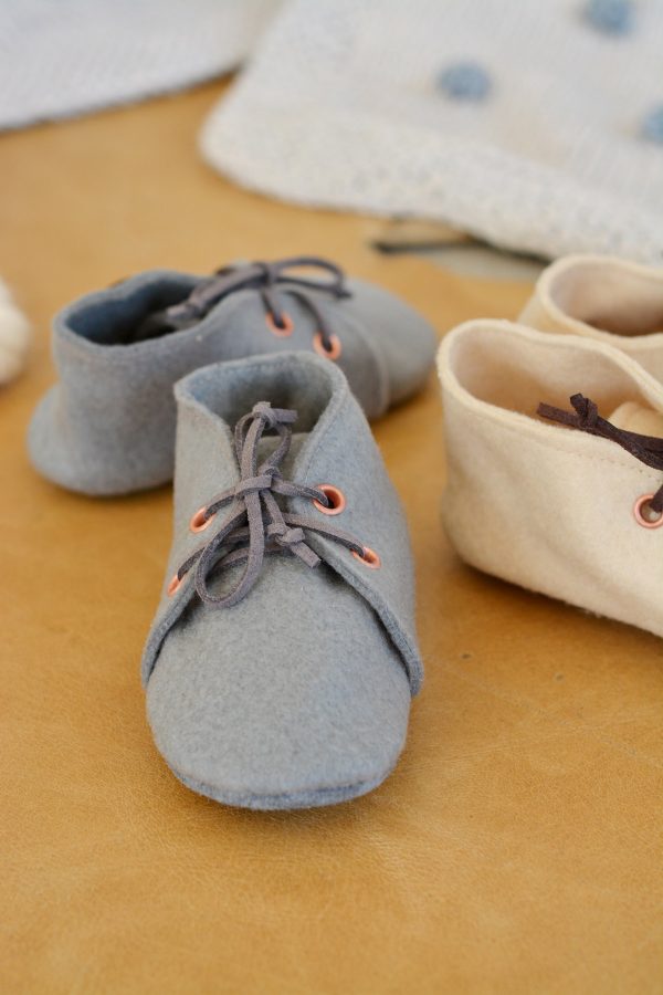Felt and leather booties